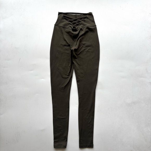 Bombshell Sportswear sexy back criss cross leggings size small army green - Picture 3 of 8